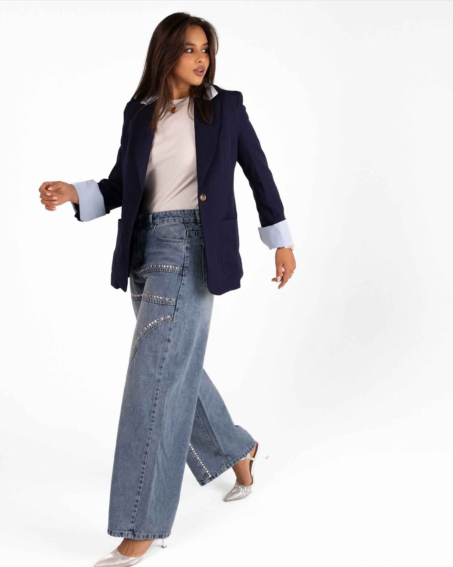 "Classic Black Women’s Blazer with Elegant Burgundy Accents