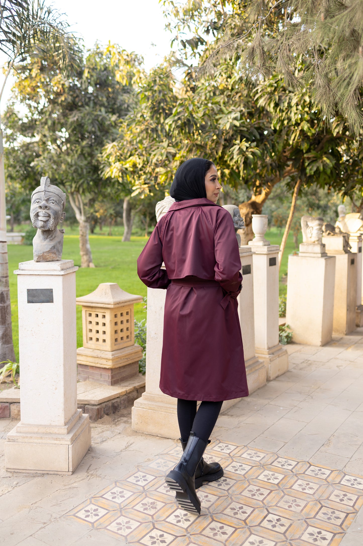 Burgundy Trench Coat
