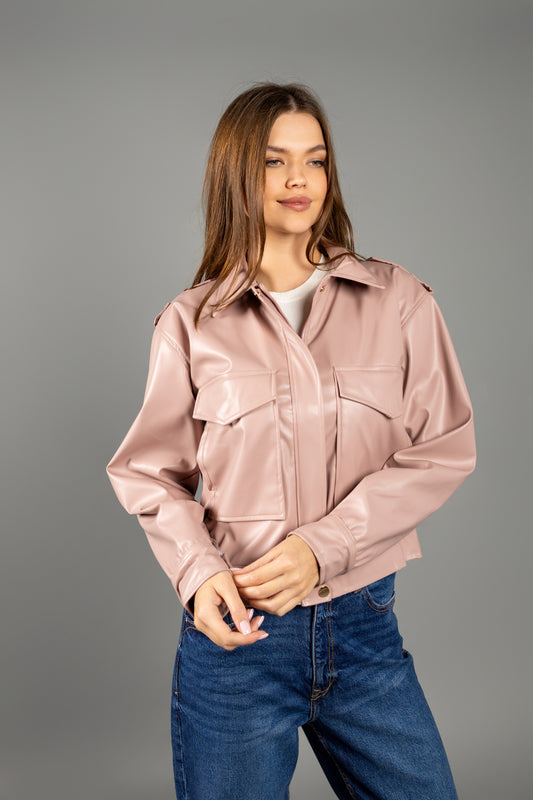 Rose Gold Leather Jacket