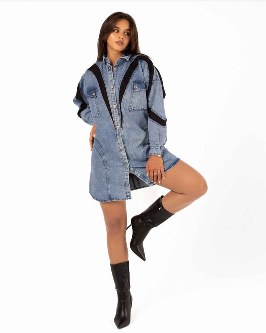 Blackened blue dress