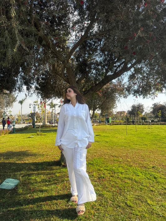 Linen Summer Set - White