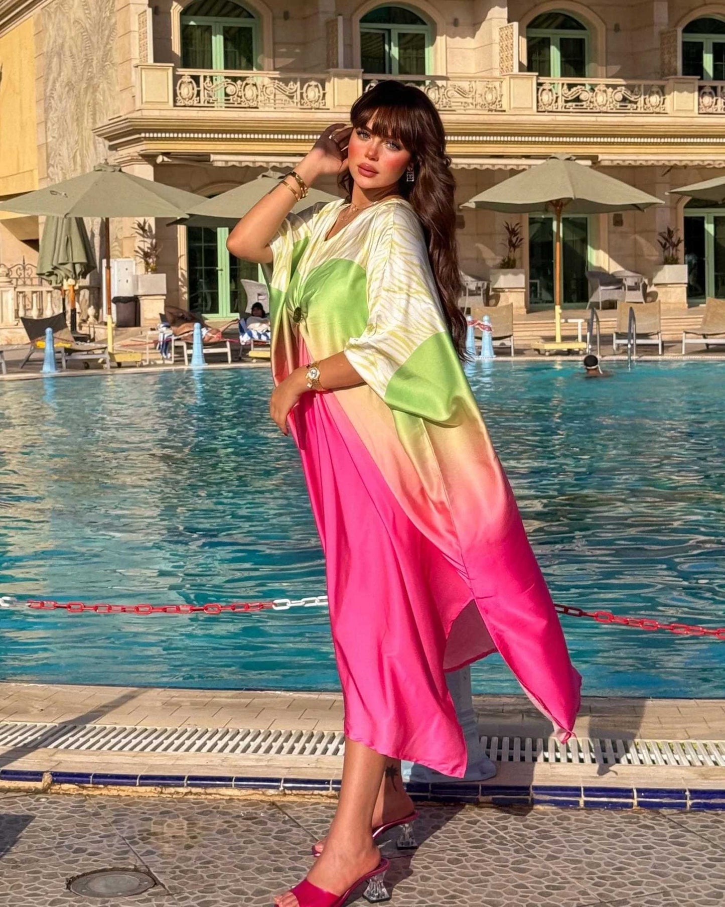Beach dress with luxurious gradient colors