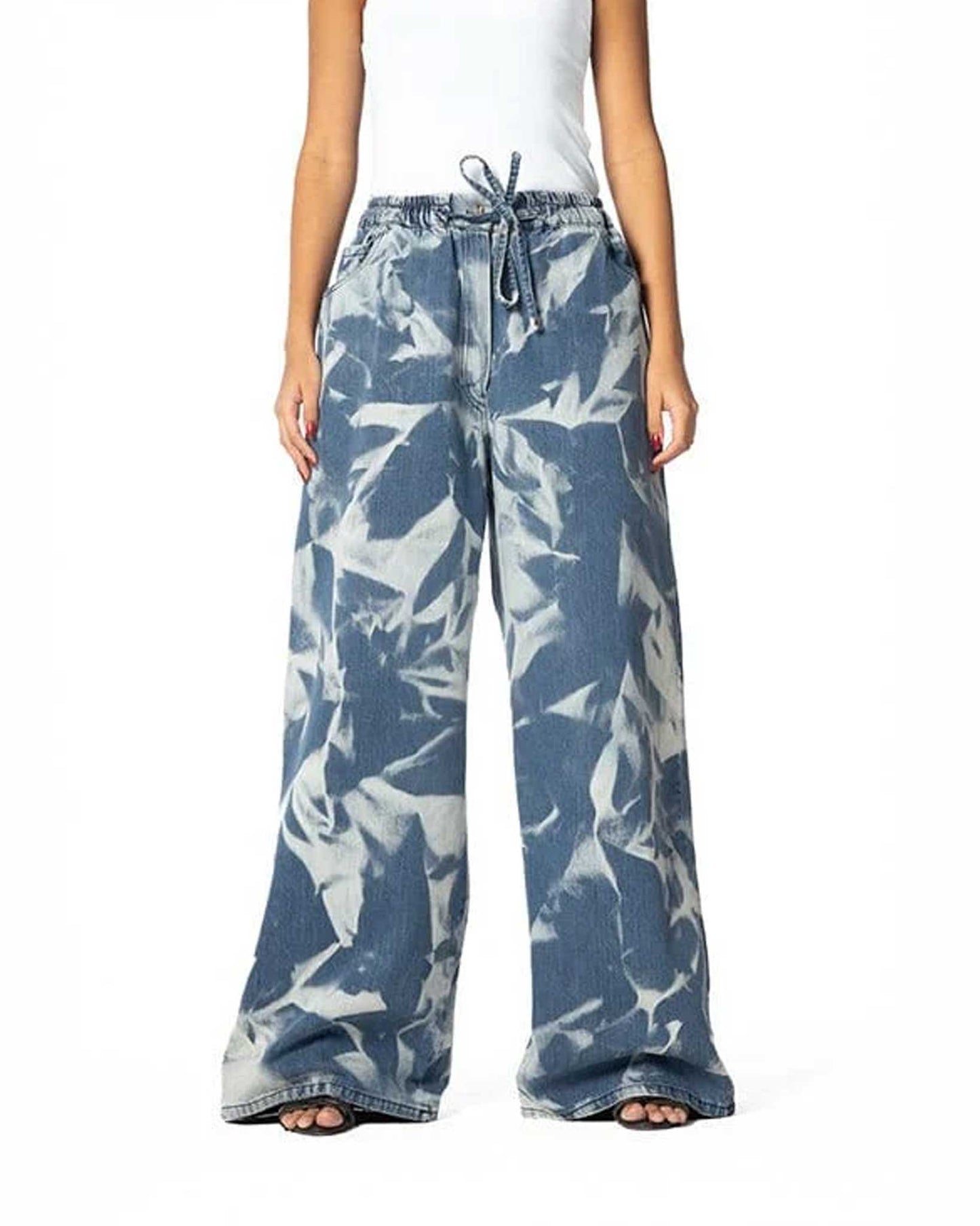 Crumpled skies pants