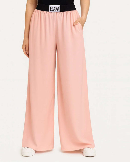 FlexFit High-Waist Wide-Leg Trousers - Pink
