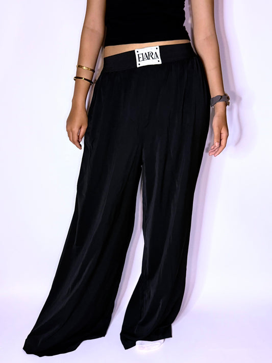 FlexFit High-Waist Wide-Leg Trousers - Black