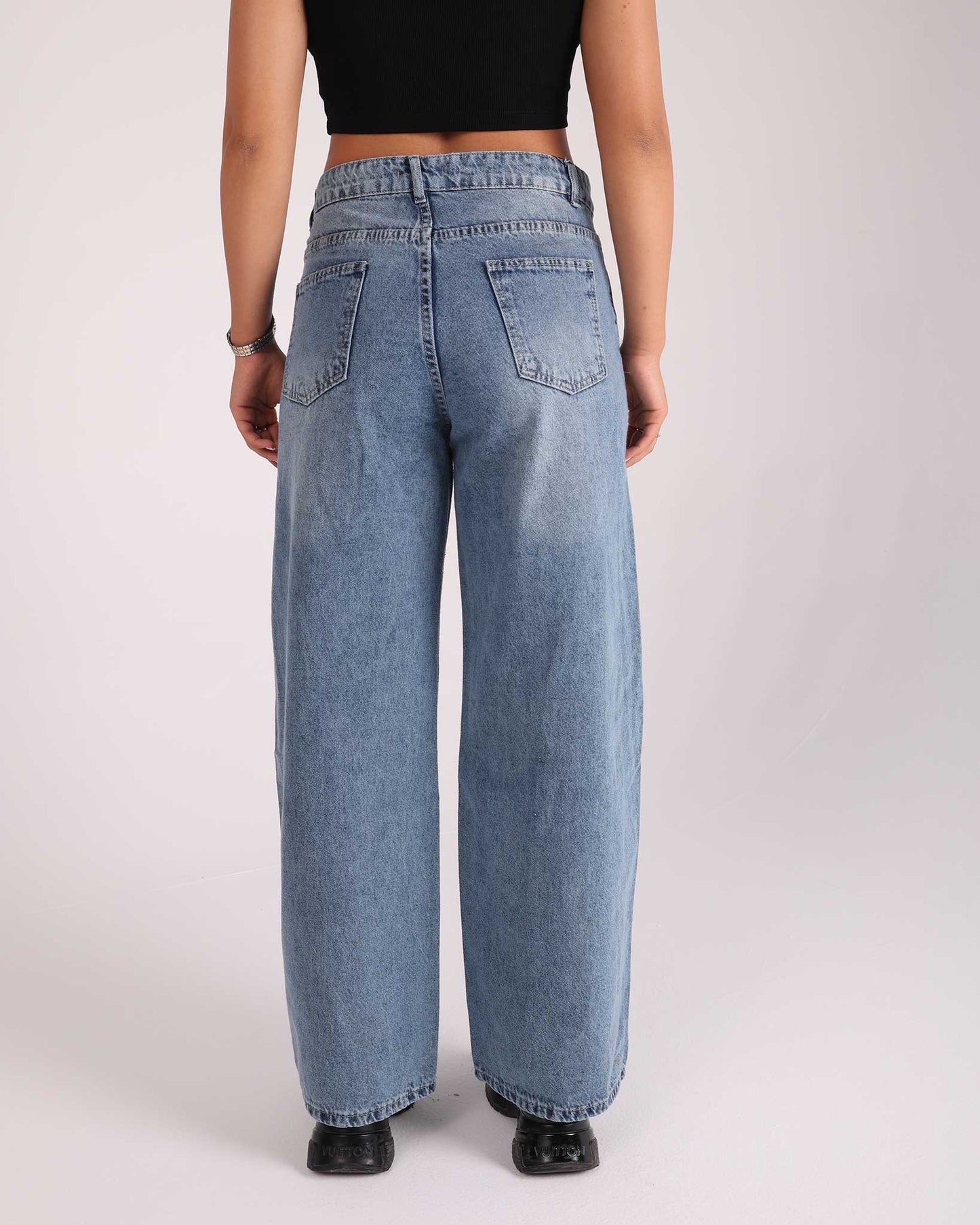 Trendy Wide-Leg Denim Jeans