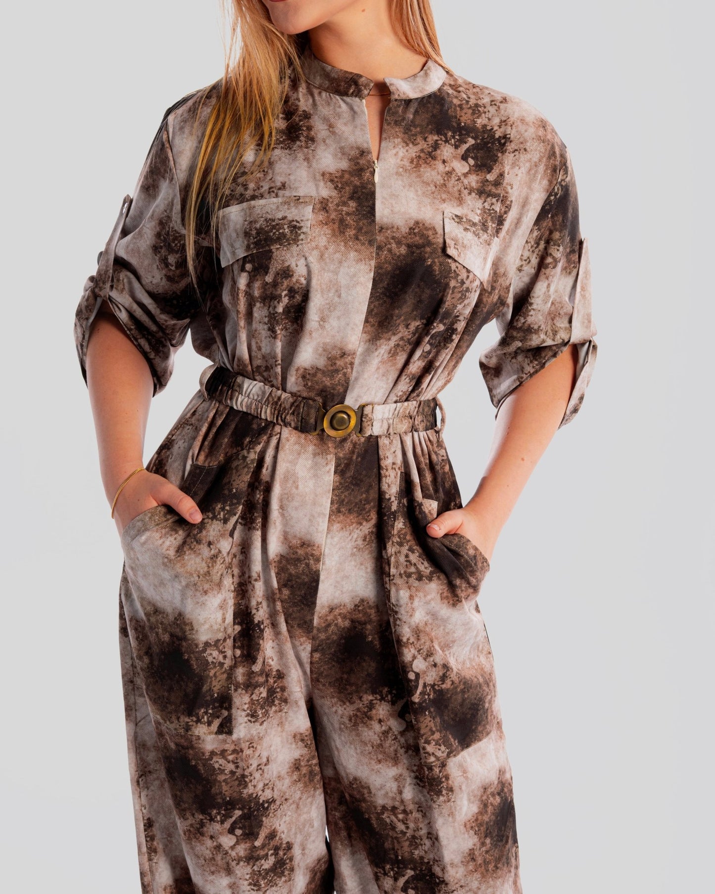 Marble Storm Jumpsuit - Elara