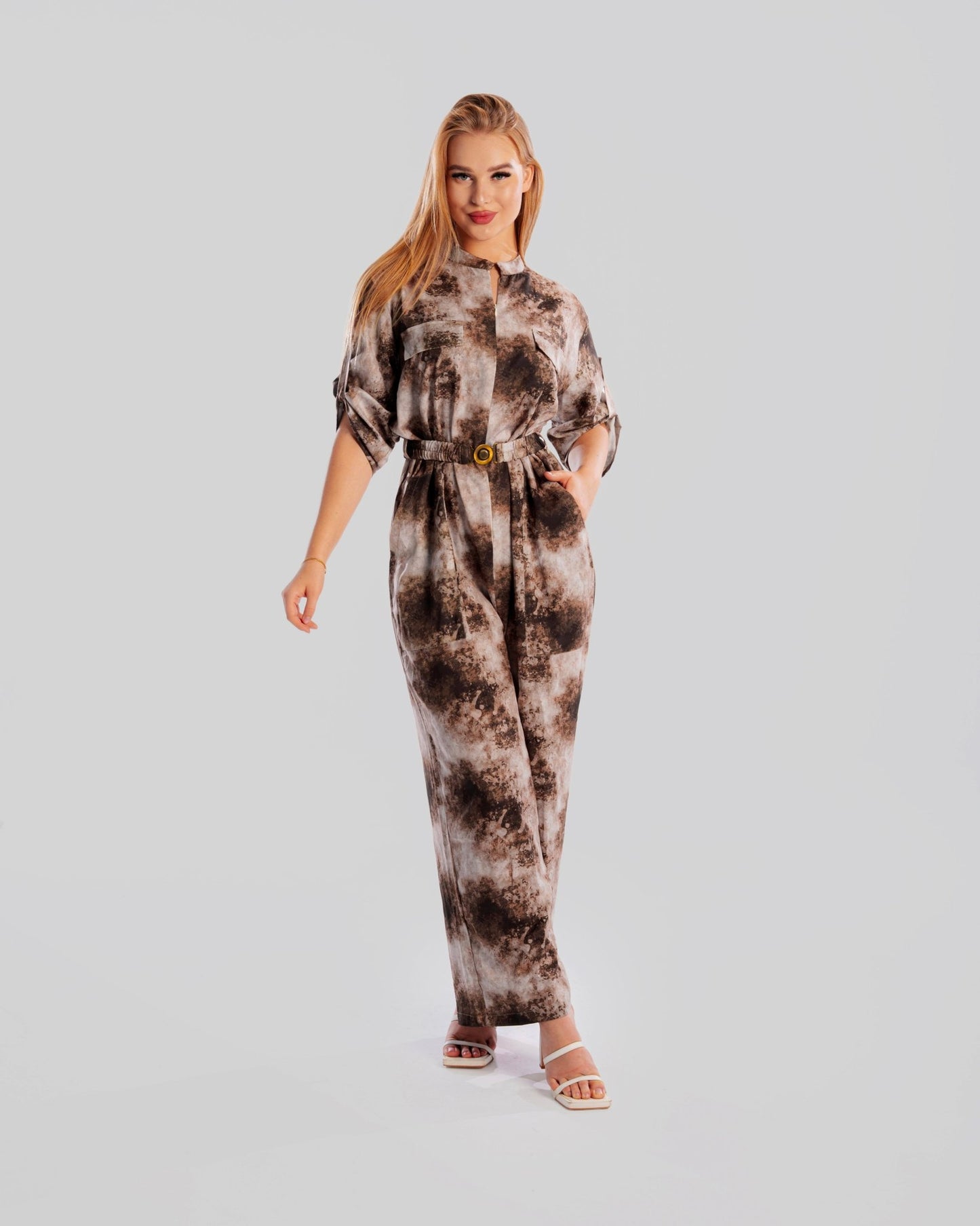 Marble Storm Jumpsuit - Elara