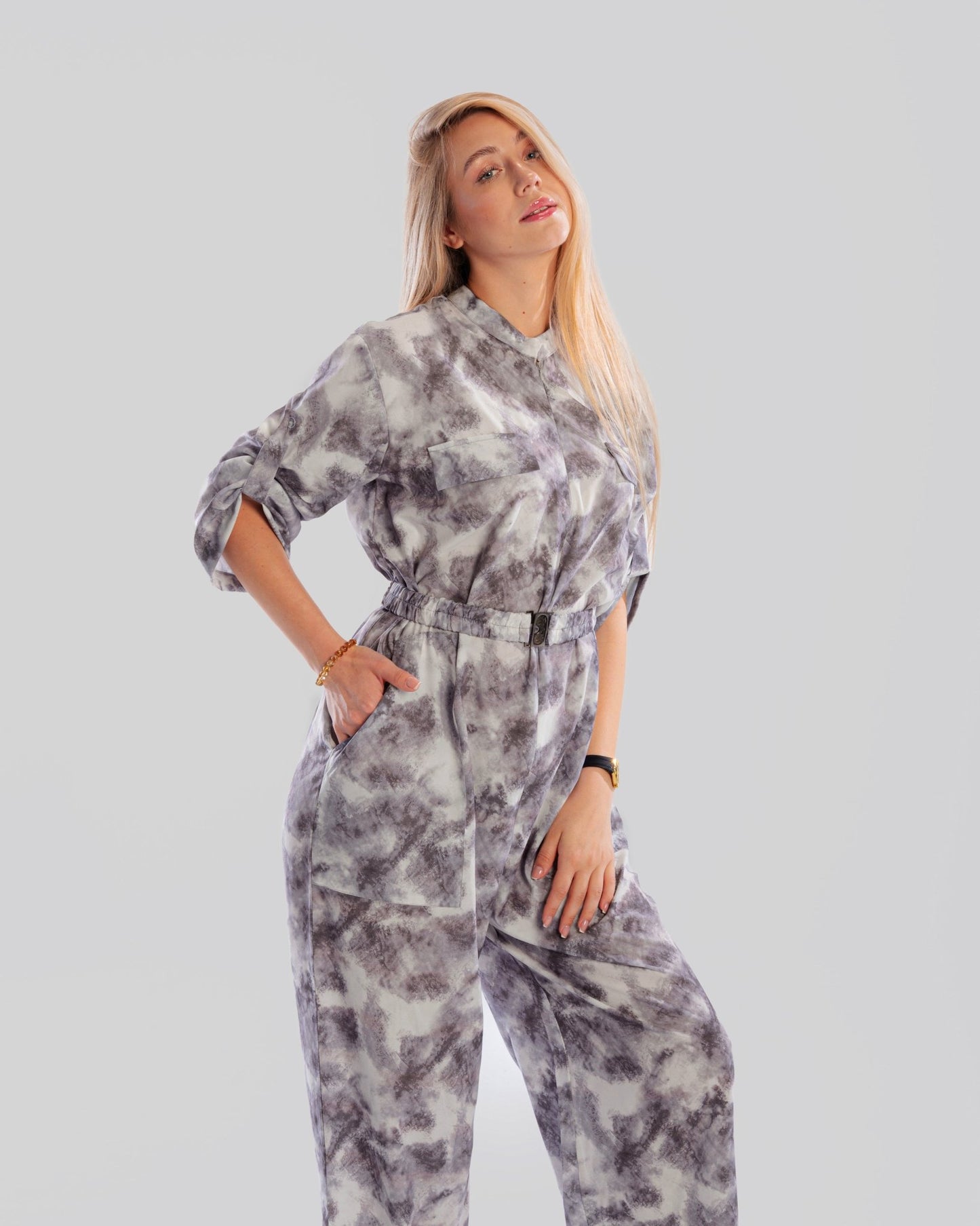 Marble Storm Jumpsuit - Elara