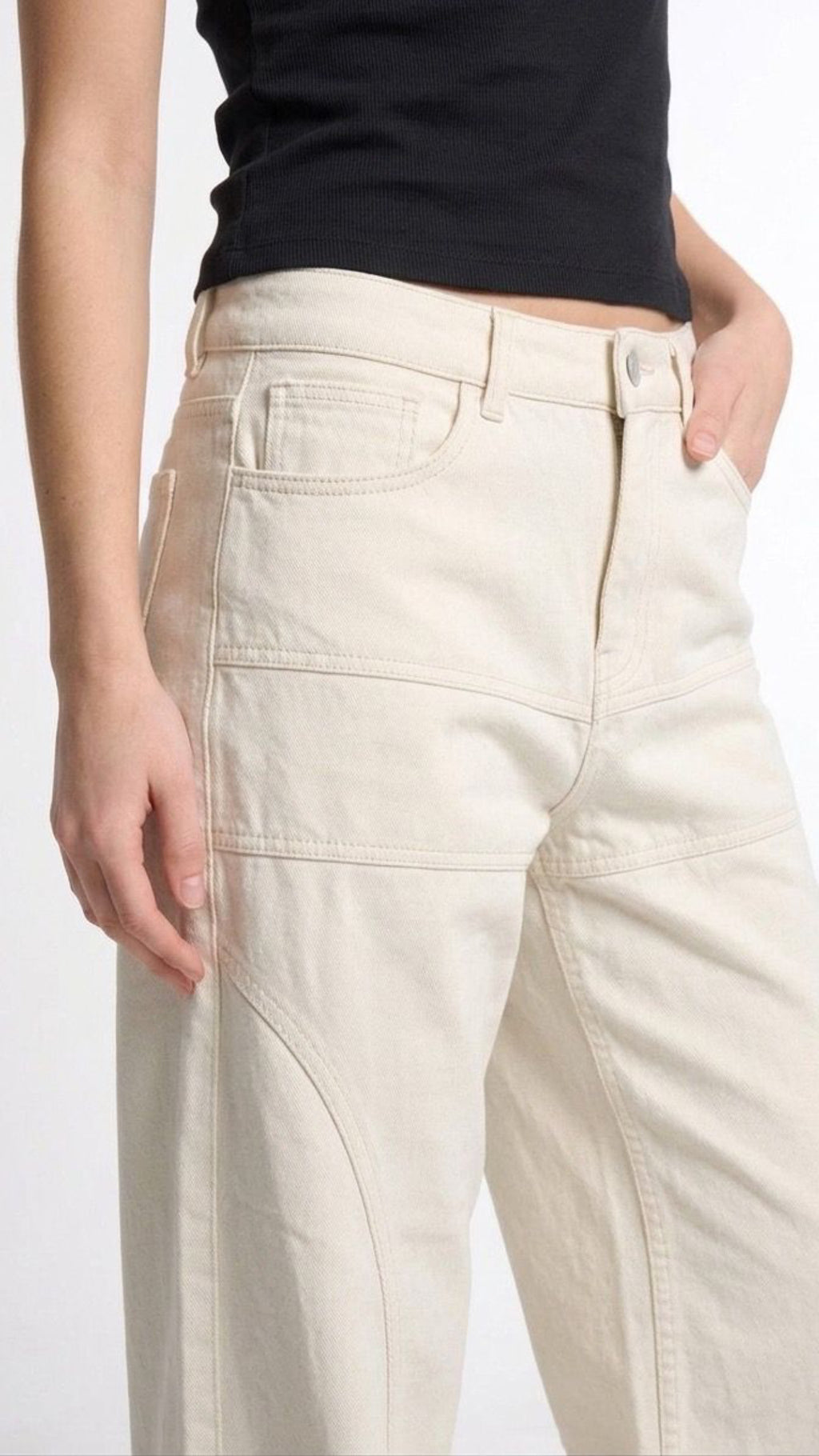Wide Leg Statement Jeans - White