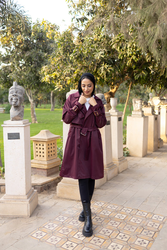 Burgundy Trench Coat