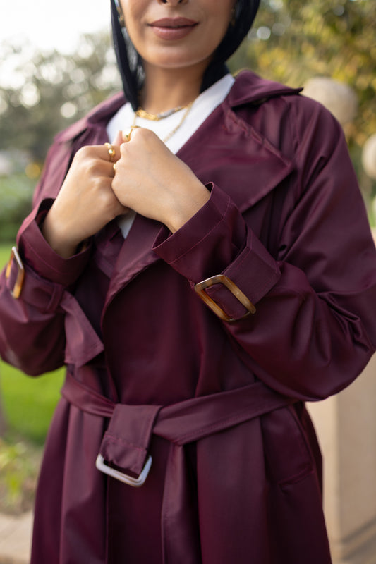 Burgundy Trench Coat