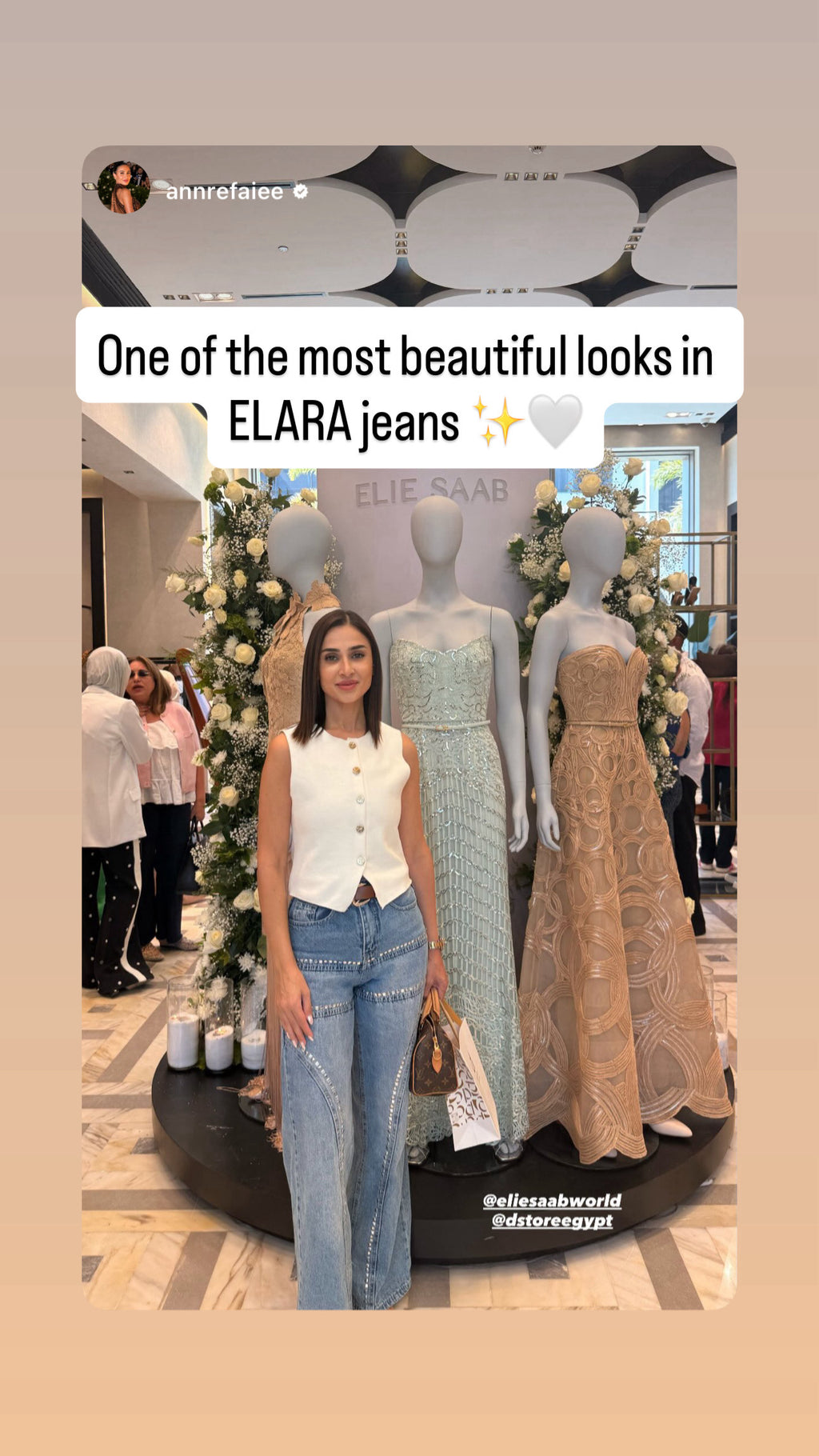 High-Waist Rhinestone Wide-Leg Jeans - Blue