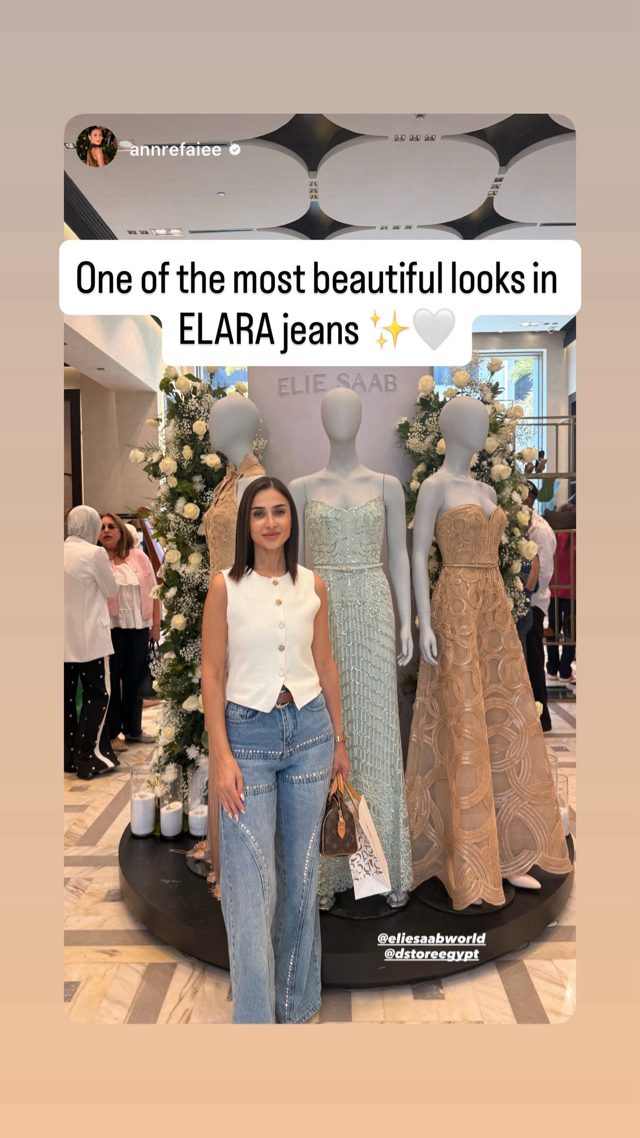 High-Waist Rhinestone Wide-Leg Jeans - Blue