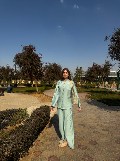 Linen Summer Set – Mint Green