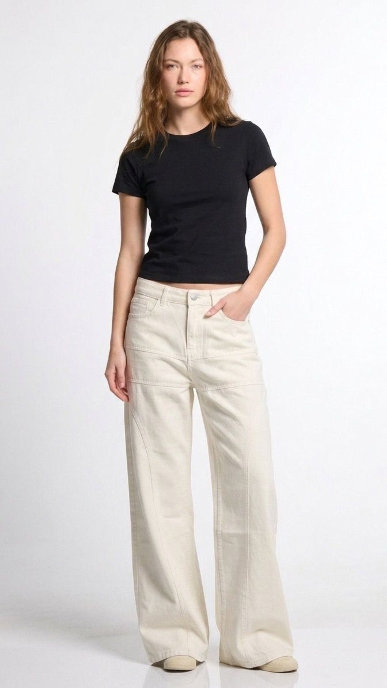 Wide Leg Statement Jeans - White