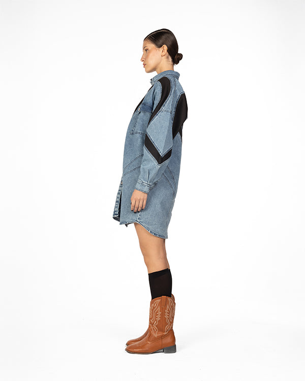 Blackened blue dress
