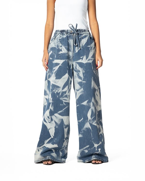 Crumpled skies pants - Elara