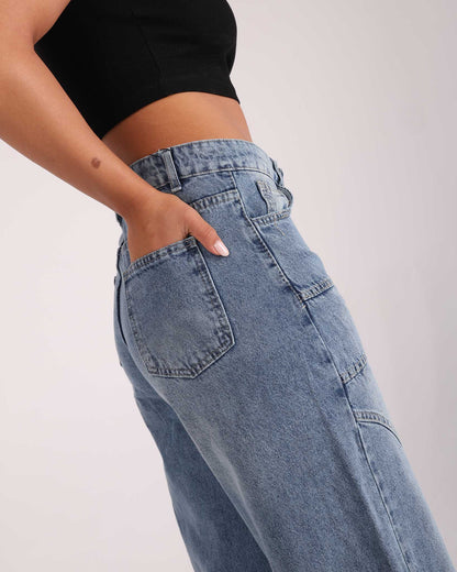 Trendy Wide-Leg Denim Jeans