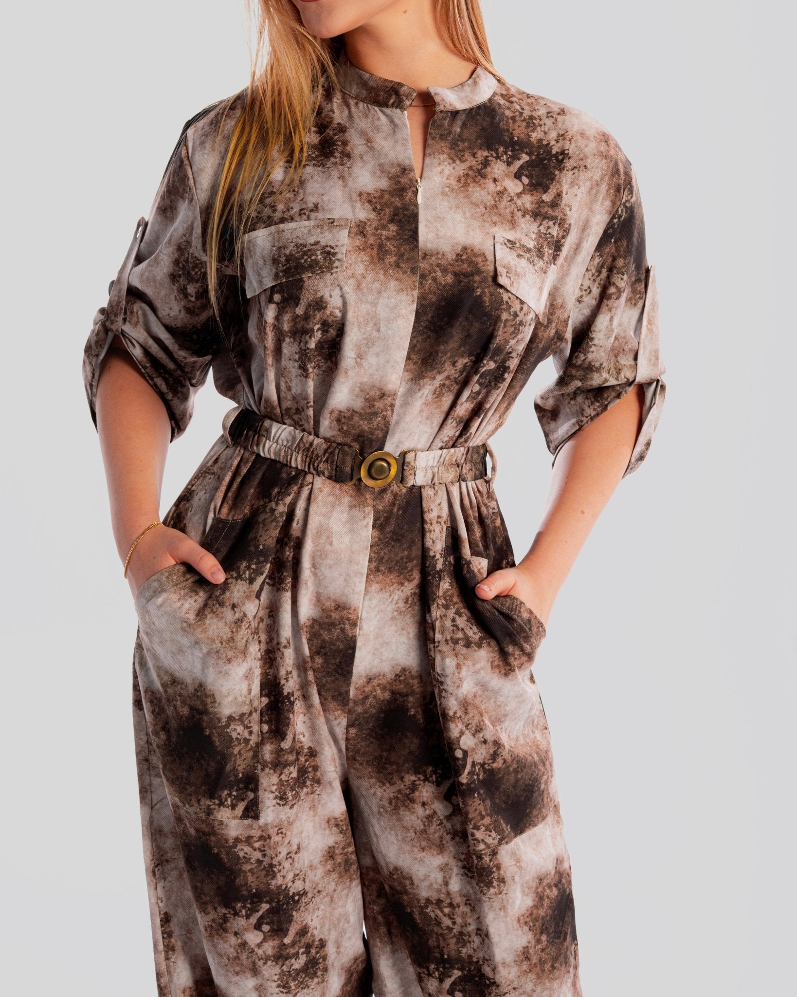 Marble Storm Jumpsuit - Elara