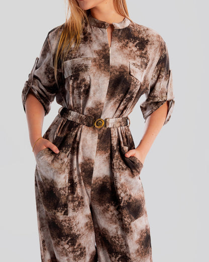 Marble Storm Jumpsuit - Elara