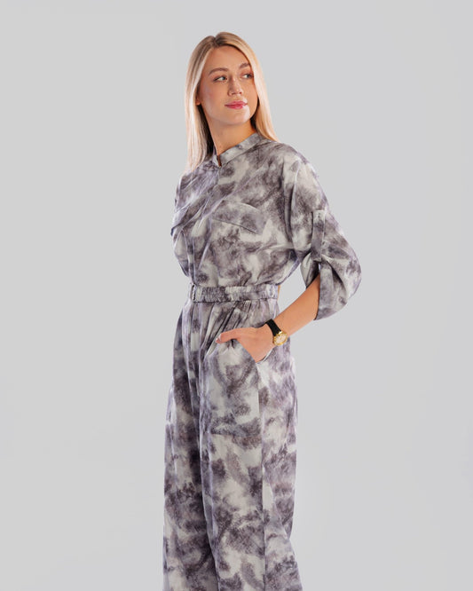Marble Storm Jumpsuit - Elara