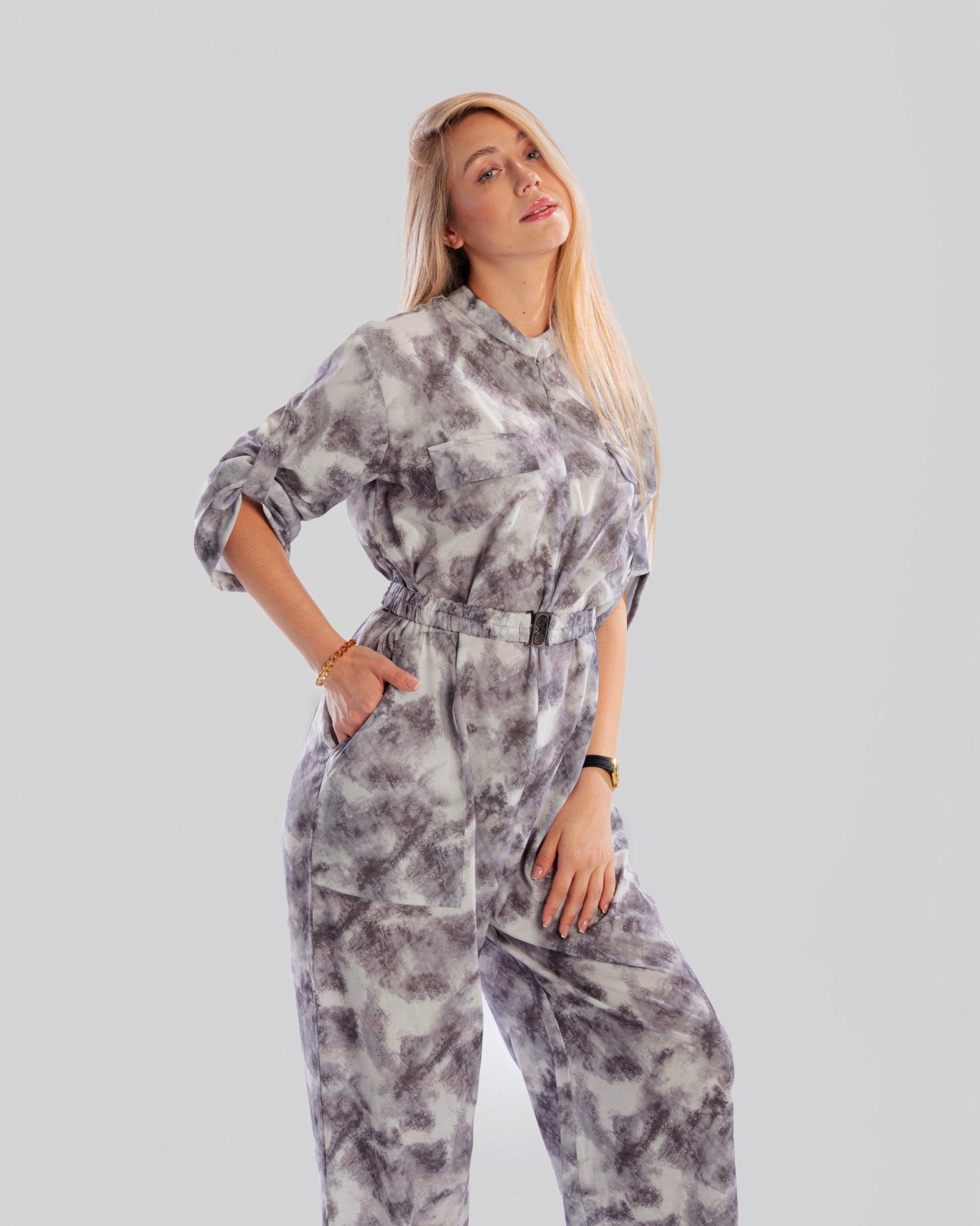 Marble Storm Jumpsuit - Elara